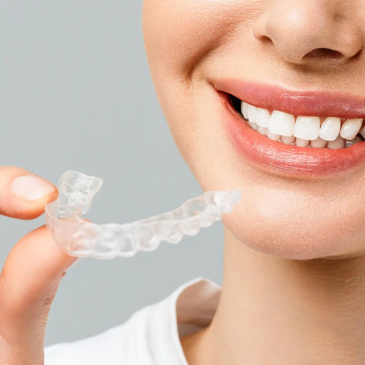 woman with whitening gel