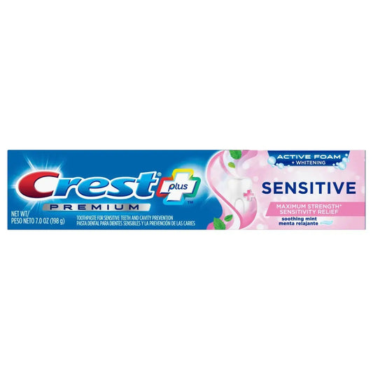 Toothpastes Crest Premium Plus Sensitive Maximum Strenght Sensivity Relief Soothing Mint 198g