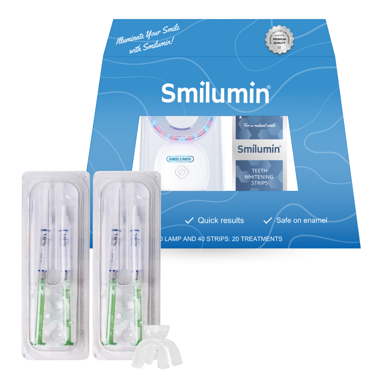 Smilumin LED Whitening Strips with Opalescence 16% Gel Set