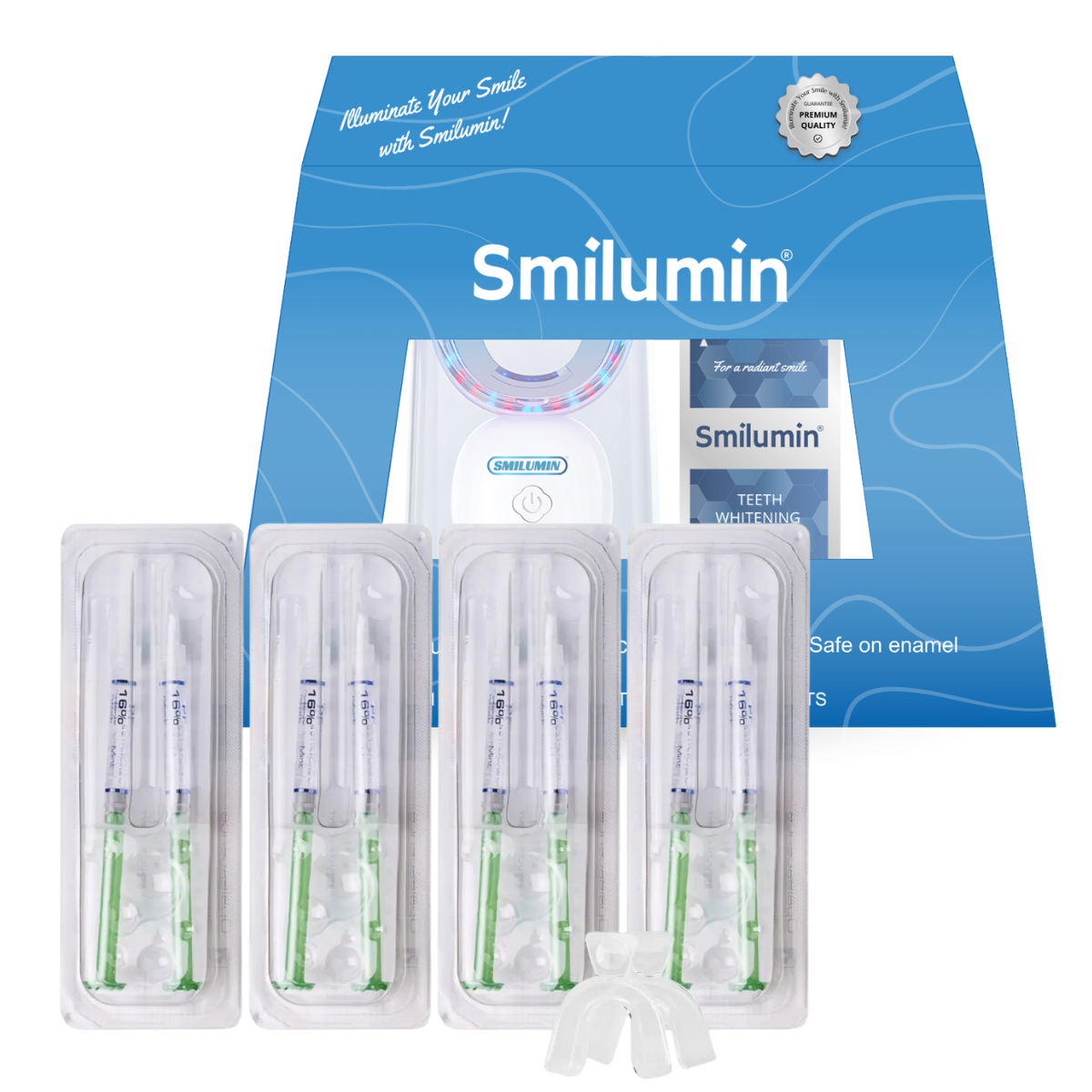 Smilumin LED Whitening Strips with Opalescence 16% Gel Set
