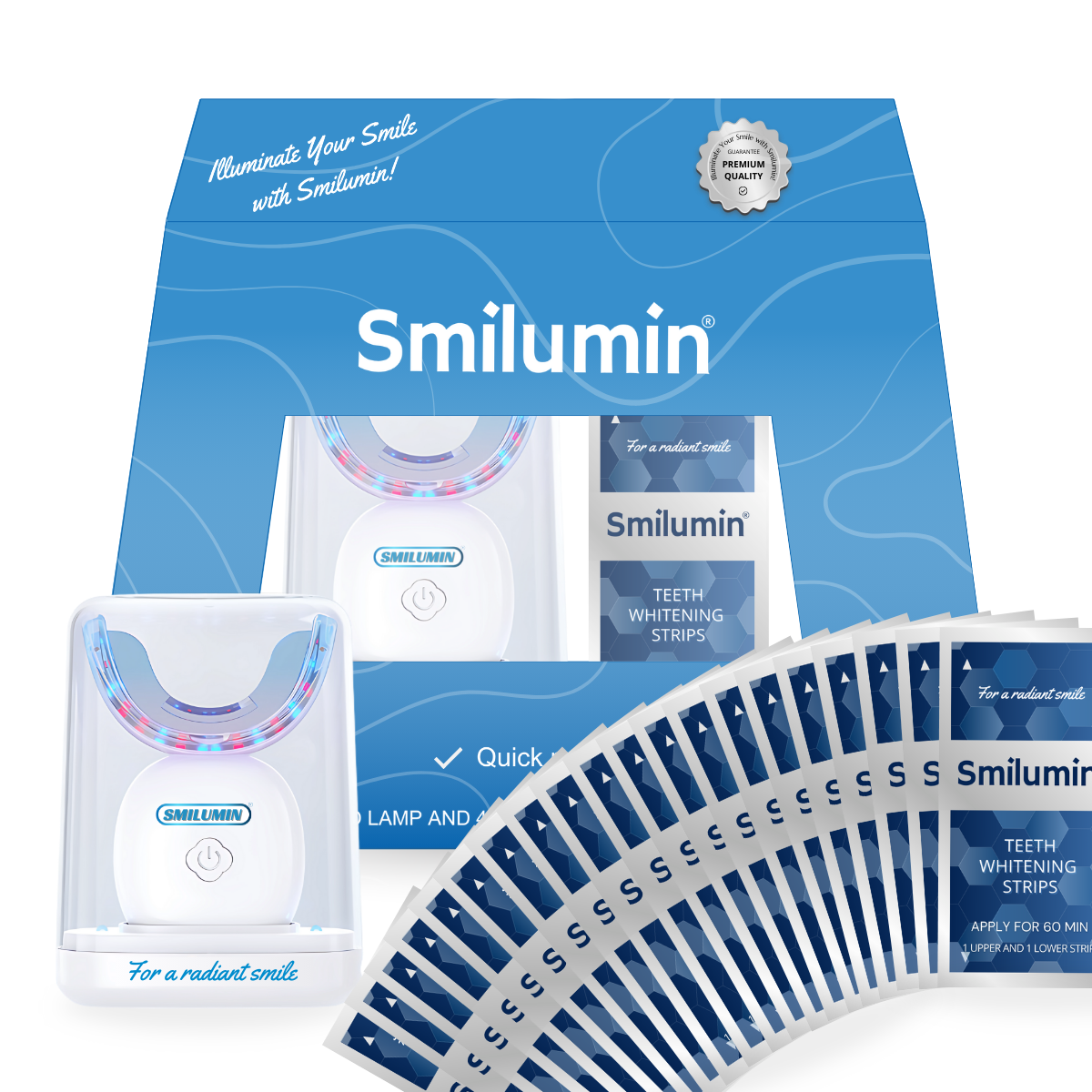 Smilumin Teeth Whitening Box with Strips and LED Light
