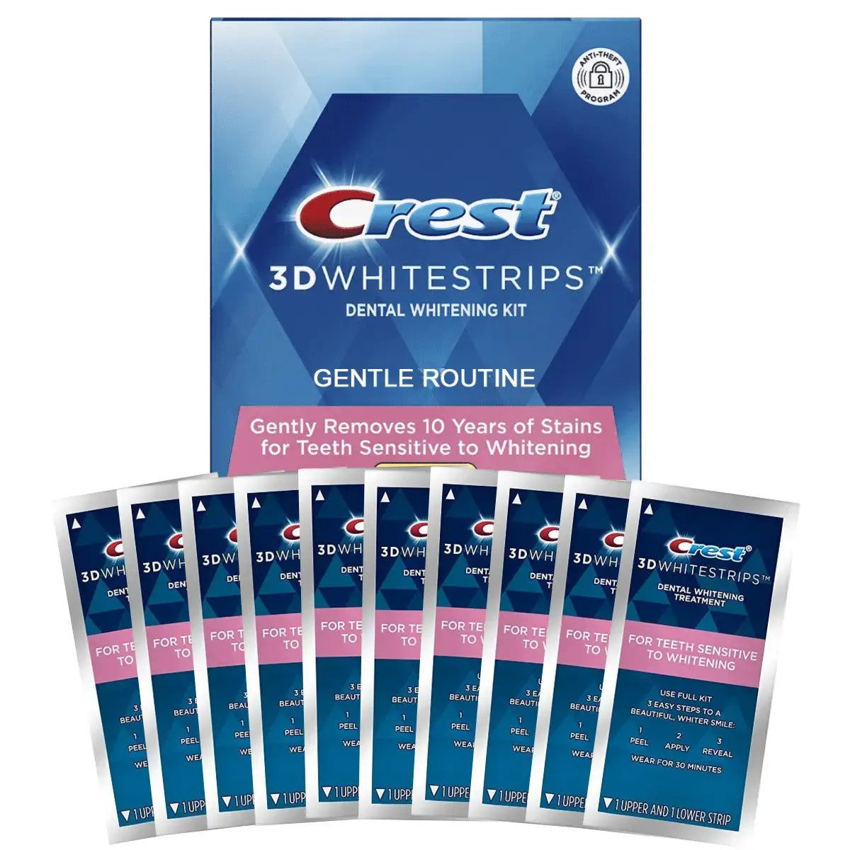 Whitening Strips Crest 3D White Gentle Routine