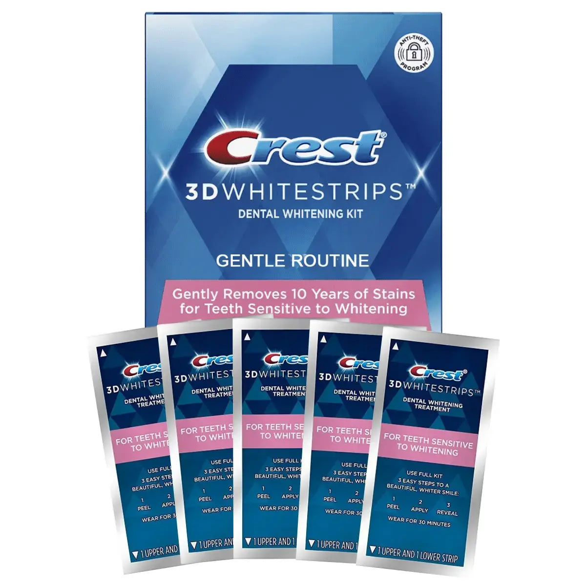 Whitening Strips Crest 3D White Gentle Routine