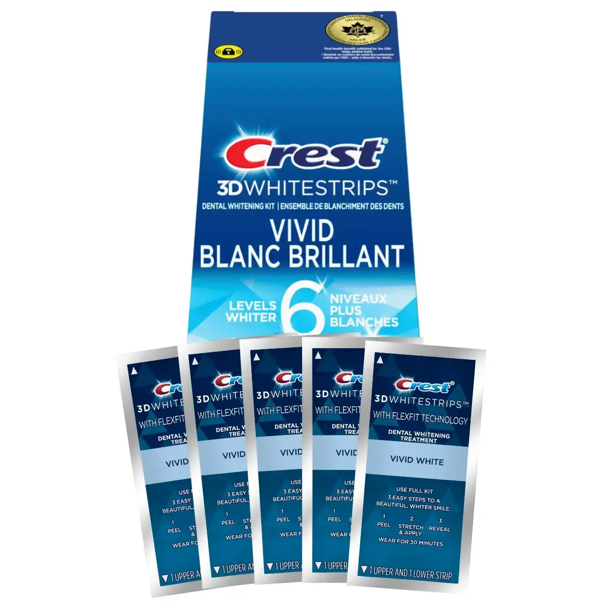 Whitening strips Crest Classic Vivid 6 Levels Whiter Whitestrips