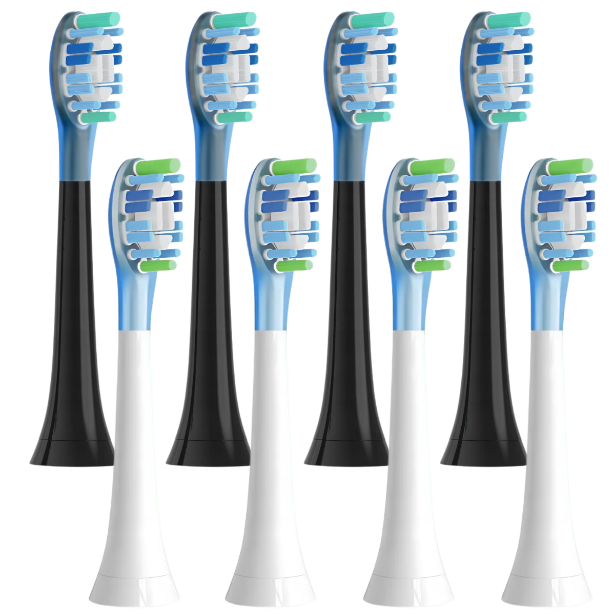 Set of 8 Replacement Brush Heads for Philips Sonicare – YM9044 Black & White